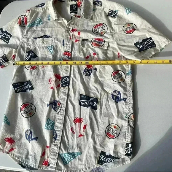 VOLCOM Men's button-down shirt Aloha Shred Medium Skater Surfer - Picture 2 of 7